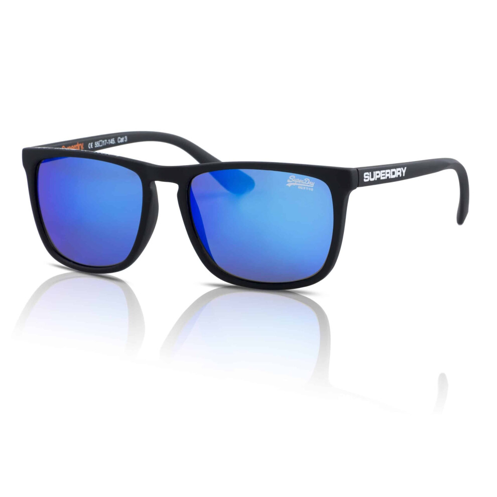 Superdry Sunglasses Shockwave 187 Rubberised Black / Blue Violet Mirror