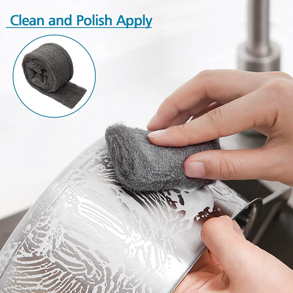 2PCS Coarse Steel Wool Mice Wire Wool Pads for Removing Rust