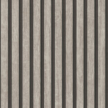 (Light Grey Black 39109-2) AS Creation Wooden Slats 3D Panel Wallpaper