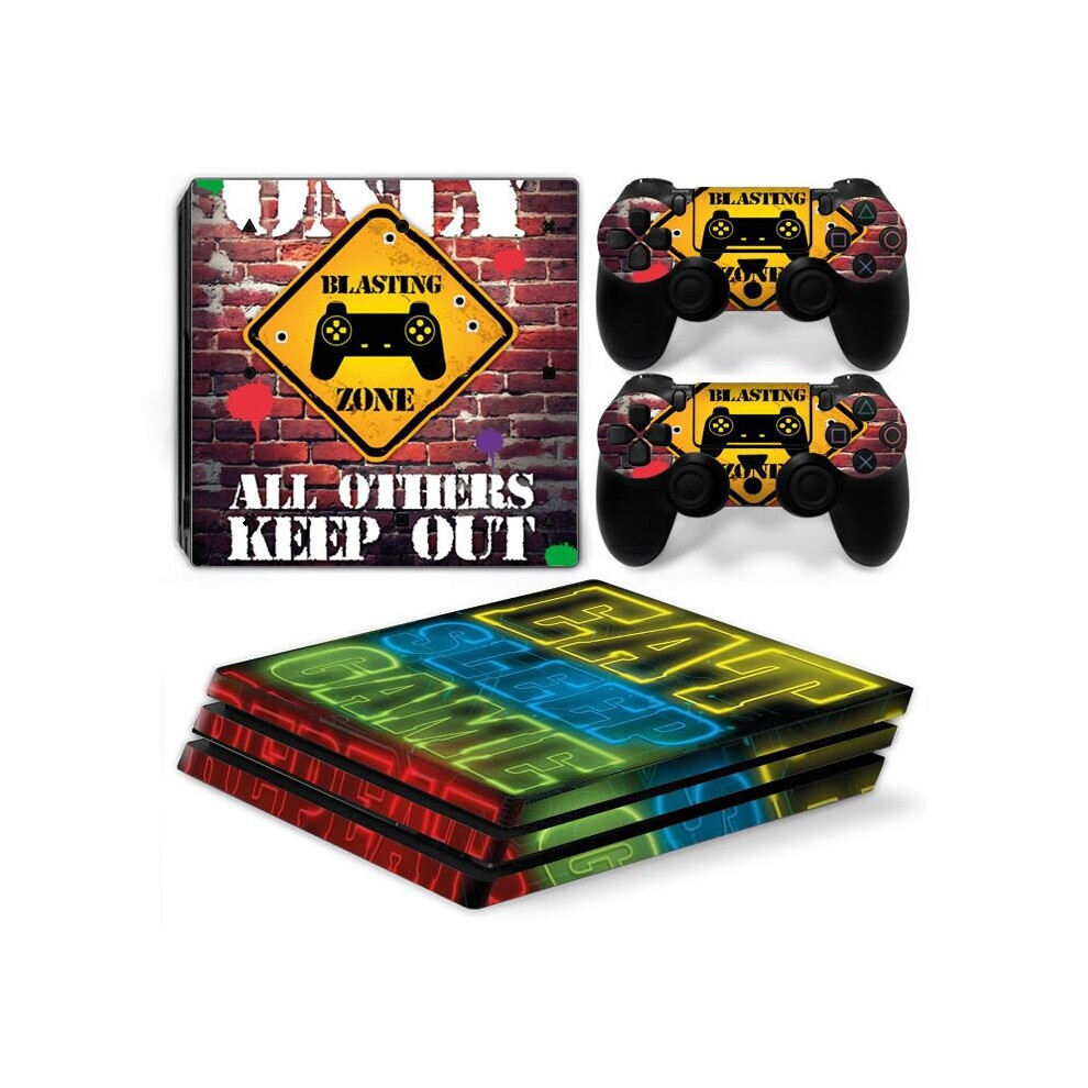 (Gamer) Ps4 Pro Pvc Stickers For Console + 2 Controllers 5056543418319