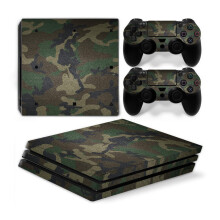 (Green Moro) PS4 PRO PVC Stickers for Console + 2 Controllers