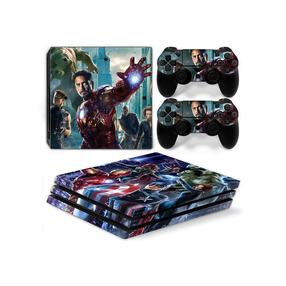 (Heroes) Ps4 Pro Pvc Stickers For Console + 2 Controllers 5056543418234