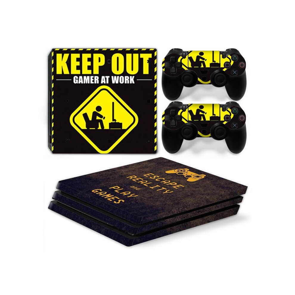 (Gamer 2) Ps4 Pro Pvc Stickers For Console + 2 Controllers 5056543418302