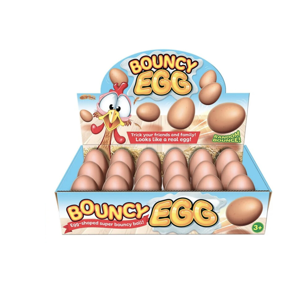 (Set of 24 Bouncy Eggs) Bouncing Egg Toy Rubber Bouncing Ball Egg-Shaped Toy