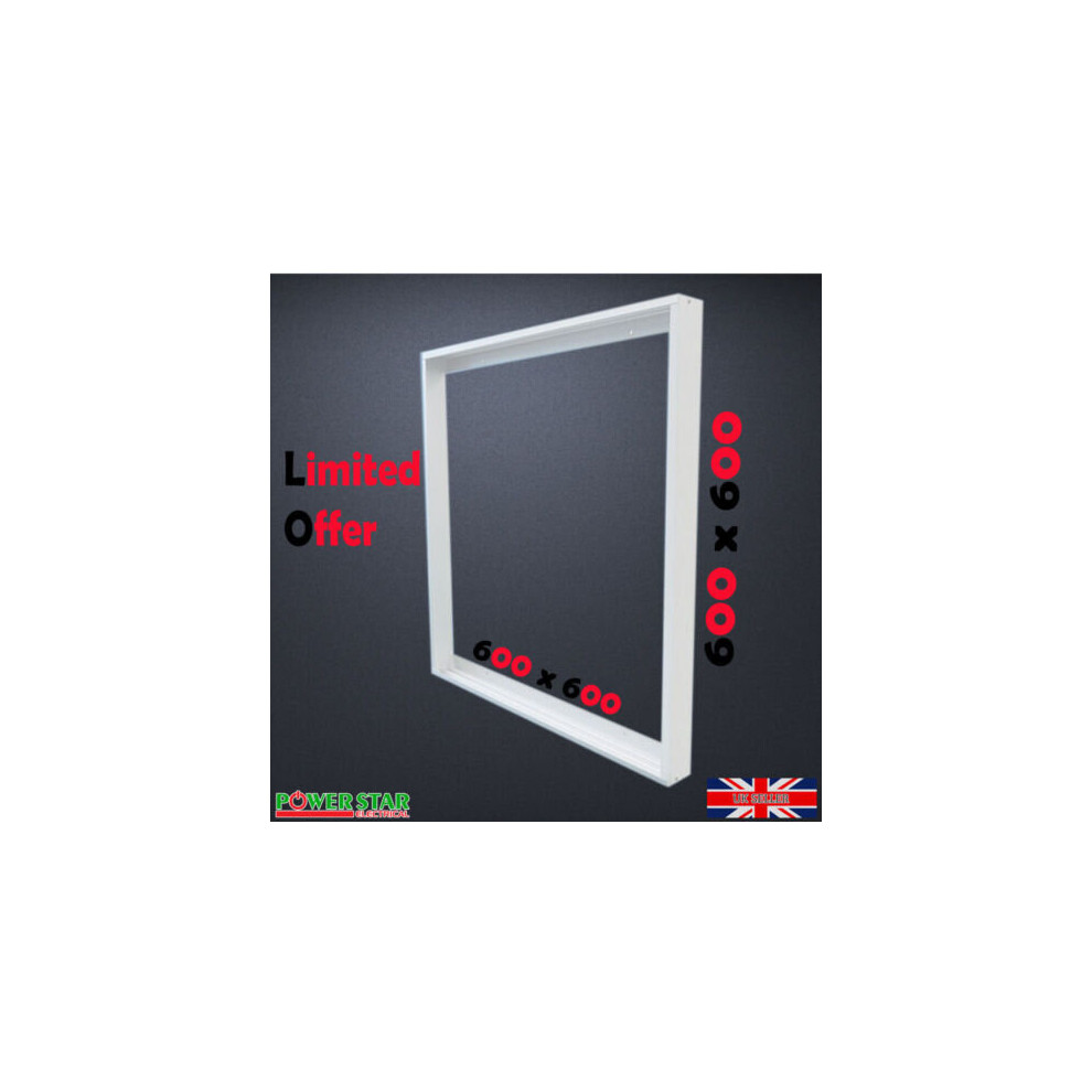 (Chrome) Surface Mount Kit for 600 x 600 Led Ceiling Panel light Easy Install Chrome