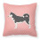 Siberian Husky Checkerboard Pink Fabric Decorative Pillow 1