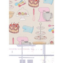 (120 cm Width x 140 cm Drop, Beige) Lister Cartwright Roller Blind Blackout Baking Items Kitchen Blind Easy Fit