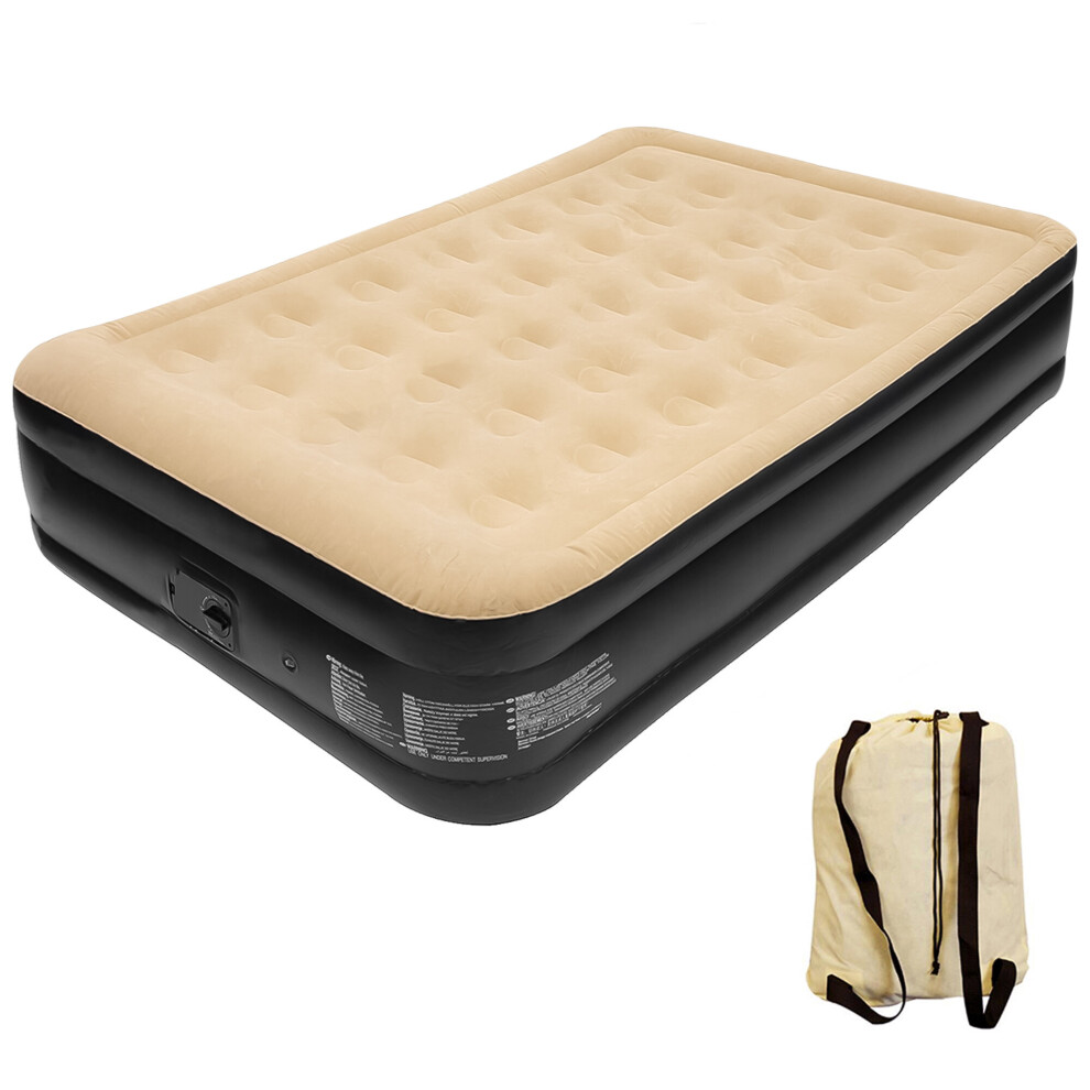 Denny Int Ltd High Raised Inflatable Queen Sized Air Bed Mattress Built In Pump Guest Bed