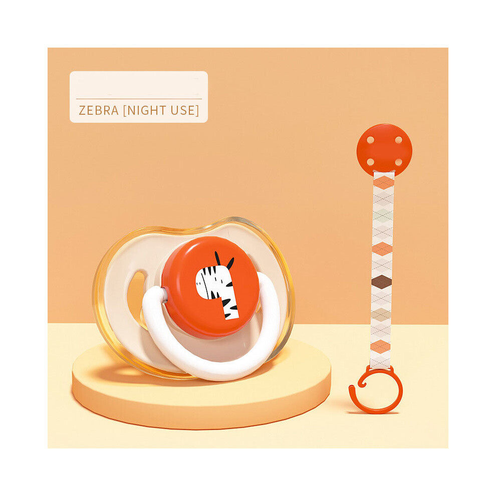 (Zebra, Night Use) Baby Silicone Pacifier Newborn Soft Imitating Breast Milk Pacifier With Air Holes