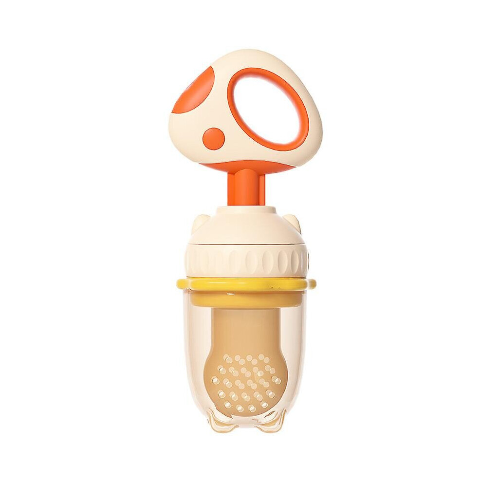 (Mushroom) Baby Fruit Feeder Silicone Food Dispenser Pacifier Teething Relief Toy For Infant