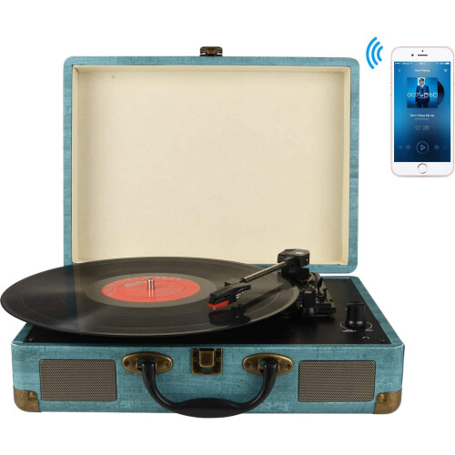 Bluetooth Vinyl Record Player Belt-Drive 3-Speed Vintage Record Player