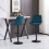 AINPECCA (TEAL) 2Pcs Bar Stools Velvet Swivel Chairs Kitchen 5