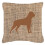 Rottweiler Burlap & Brown Decorative Fabric Pillow 1