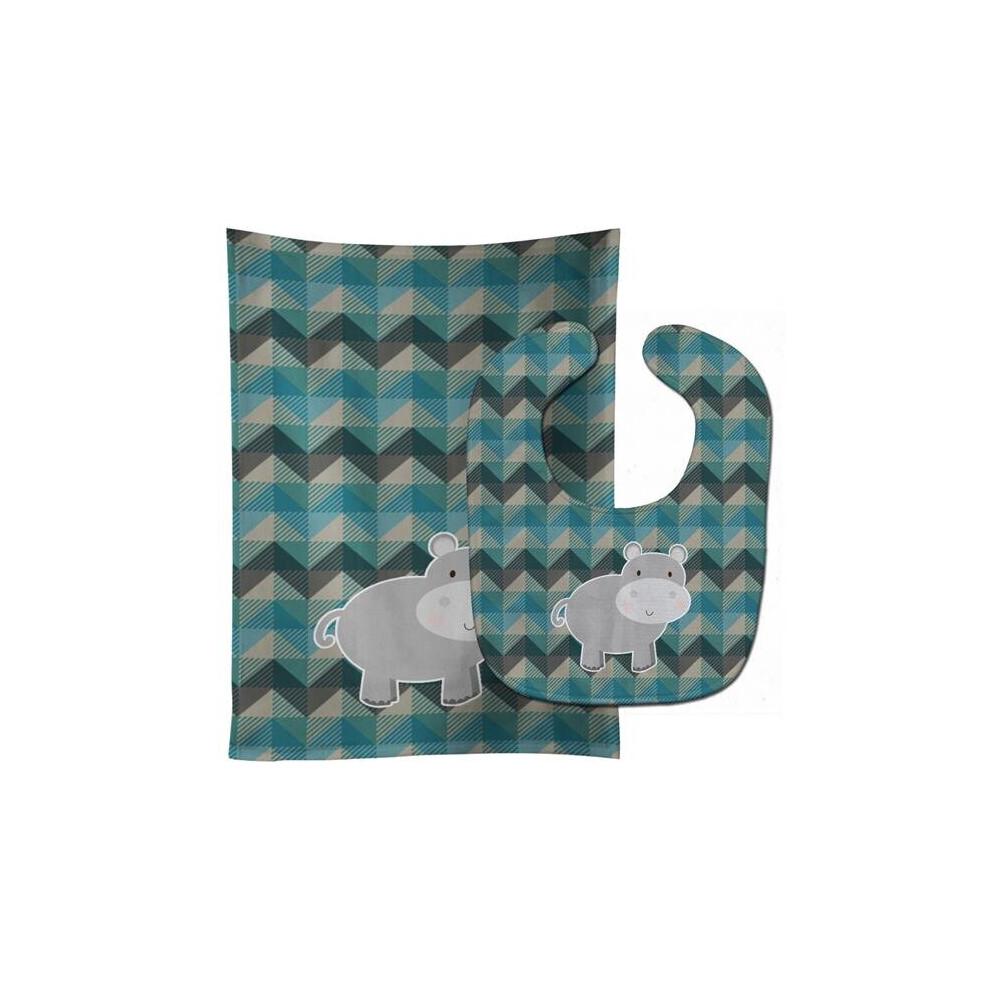 Hippopotamus Baby Bib & Burp Cloth Stationx