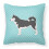 Siberian Husky Checkerboard Blue Fabric Decorative Pillow 1
