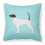 English Pointer Checkerboard Blue Fabric Decorative Pillow 1