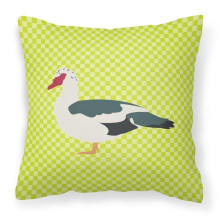 Muscovy Duck Green Fabric Decorative Pillow, 18 x 18 in.