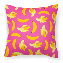 Bananas on Pink Fabric Decorative Pillow - 18 x 3 x 18 in.