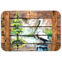 Summer by the Lake White Pelican Glass Cutting Board, Large