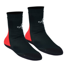 (Medium) Playwell Martial Arts School Tatami Mat Training Socks - Black/Red