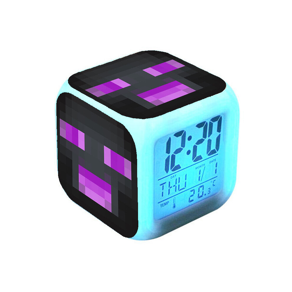 Minecraft Alarm Clock Colorful Color Changing Alarm Clock -EnderDragon