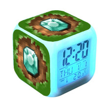 Minecraft Alarm Clock Colorful Color Changing Alarm Clock -Diamond