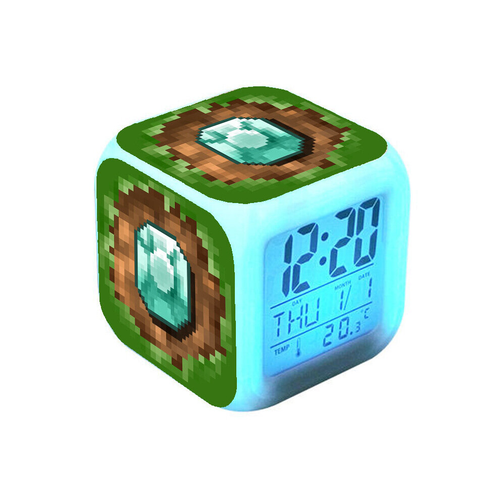 Minecraft Alarm Clock Colorful Color Changing Alarm Clock -Diamond Light Retailer Shop