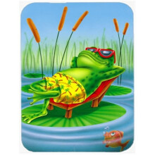 Frog Chilaxin on the Lilly Pad Glass Cutting Board, Large