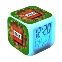 Minecraft Alarm Clock Colorful Color Changing Alarm Clock -TNT-2