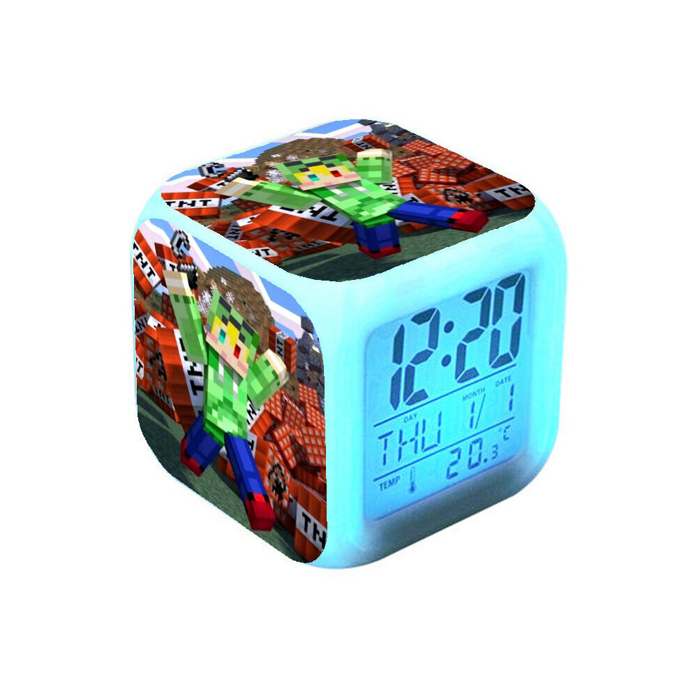 Minecraft Alarm Clock Colorful Color Changing Alarm Clock -A1 Light Retailer Shop