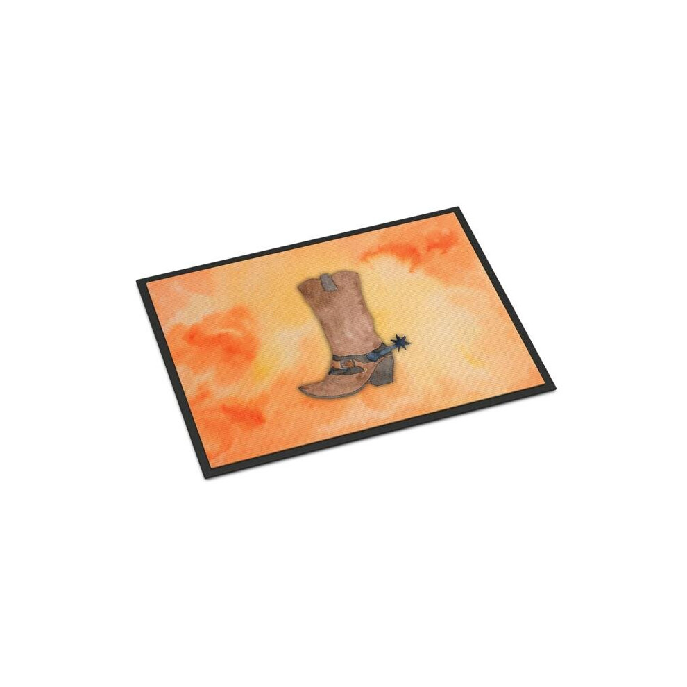 24 x 36 in. Cowboy Boot Watercolor Indoor or Outdoor Mat-image-OPC-PB799XT-NEW