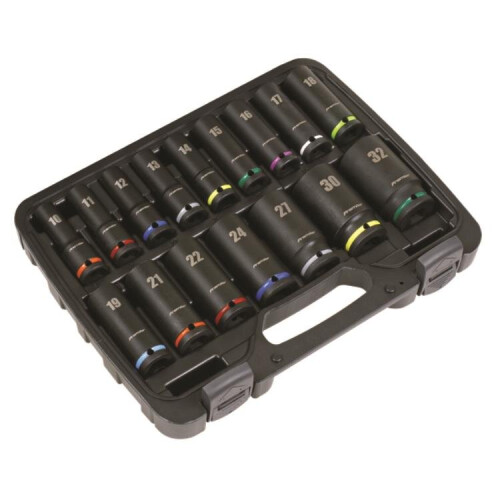 Sealey Impact Socket Set 16pc 1/2"Sq Drive Deep Metric 2