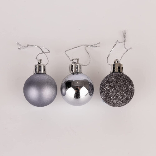 (12Pcs, Dark Grey) 50mm Christmas Baubles Shatterproof,Tree Decorations 2