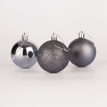 (24Pcs, Dark Grey) 50mm Christmas Baubles Shatterproof,Tree Decorations