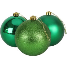 (Dark Green) 15cm/3Pcs Christmas Baubles Shatterproof,Tree Decor