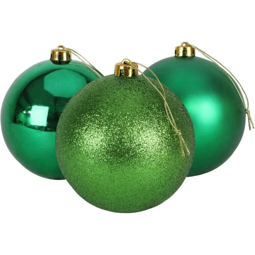 (Dark Green) 15cm/3Pcs Christmas Baubles Shatterproof,Tree Decor