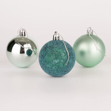 (12Pcs, Turquoise) 50mm Christmas Baubles Shatterproof,Tree Decorations