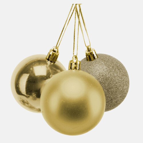 (Gold) 15cm/3Pcs Christmas Baubles Shatterproof,Tree Decor