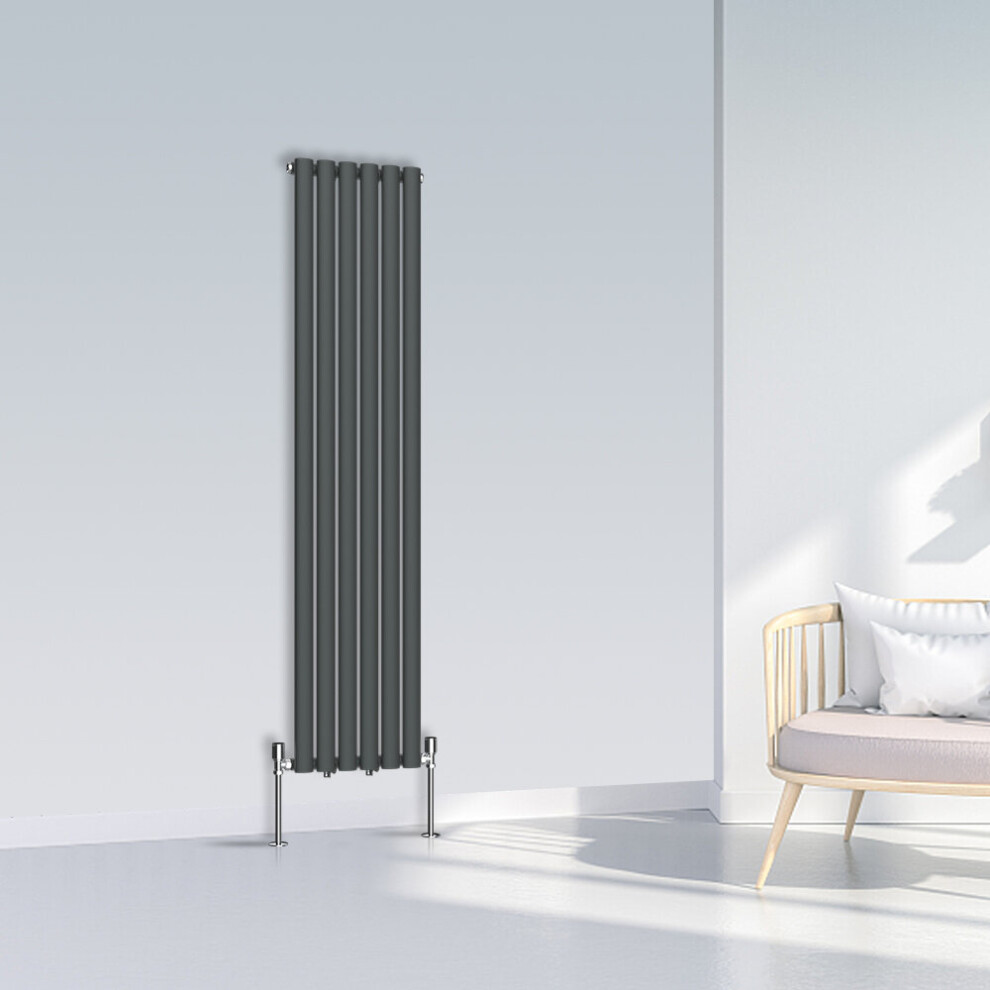 Nrg (1600X354mm Single, ) Oval Column Designer Radiator Horizontal Vertical Central Heating Radiator Rads Anthracite