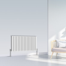 (600x1003mm Double, White) NRG Oval Column Designer Radiator Horizontal Vertical Central Heating Radiator Rads