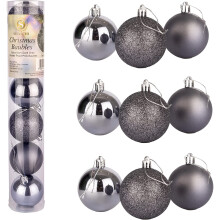 (Dark Grey) 15cm/3Pcs Christmas Baubles Shatterproof,Tree Decor