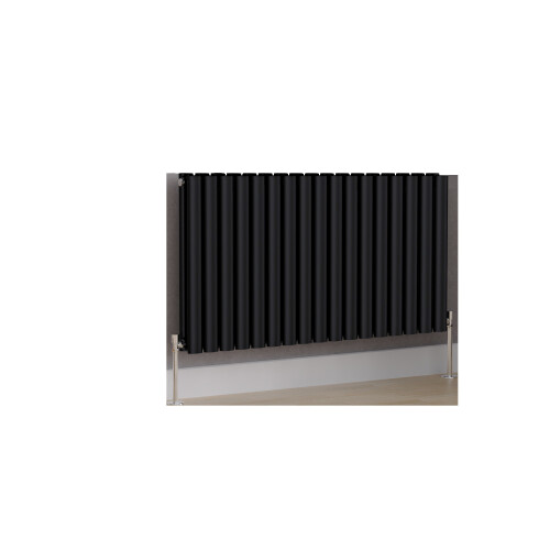 NRG (600x1003mm Double, Black) NRG Oval Column Designer Radiator Horizontal Vertical Central Heating Radiator Rads 1