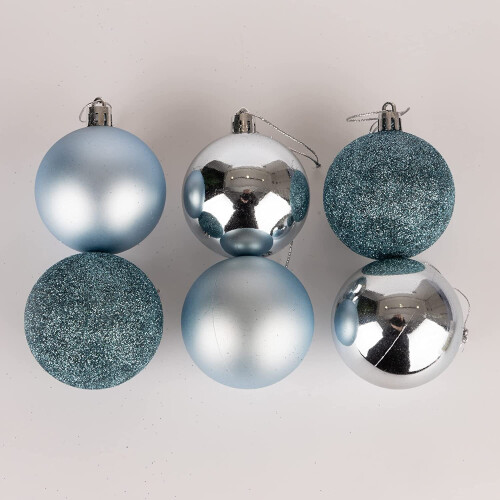 (9Pcs, Light Blue) 50mm Christmas Baubles Shatterproof,Tree Decorations 2