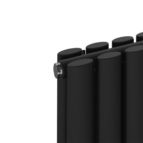NRG (600x1003mm Double, Black) NRG Oval Column Designer Radiator Horizontal Vertical Central Heating Radiator Rads 2
