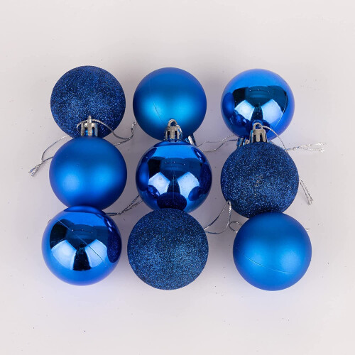 (18Pcs, Blue) 50mm Christmas Baubles Shatterproof,Tree Decorations 2