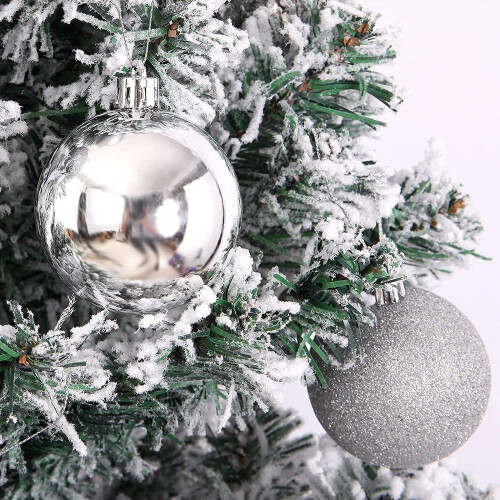 (9Pcs, Silver) 50mm Christmas Baubles Shatterproof,Tree Decorations 1