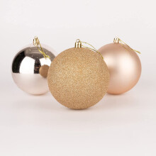 (18Pcs, Champagne Gold) 60mm Christmas Baubles Shatterproof,Tree Decorations