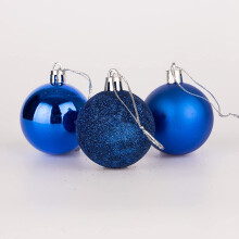 (18Pcs, Blue) 50mm Christmas Baubles Shatterproof,Tree Decorations