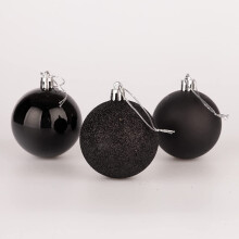 (18Pcs, Black) 60mm Christmas Baubles Shatterproof,Tree Decorations