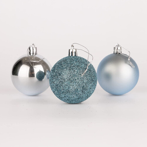 (9Pcs, Light Blue) 50mm Christmas Baubles Shatterproof,Tree Decorations